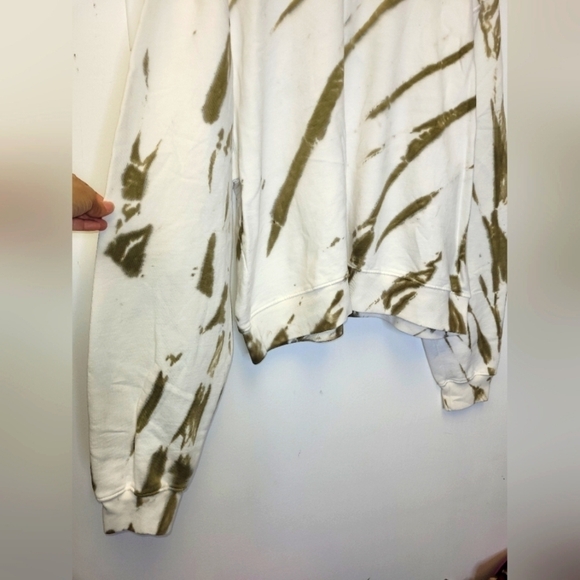 GOOD AMERICAN Tie-dyed Army Green cotton-fleece sweatshirt Size 5, 12 US - Picture 3 of 16